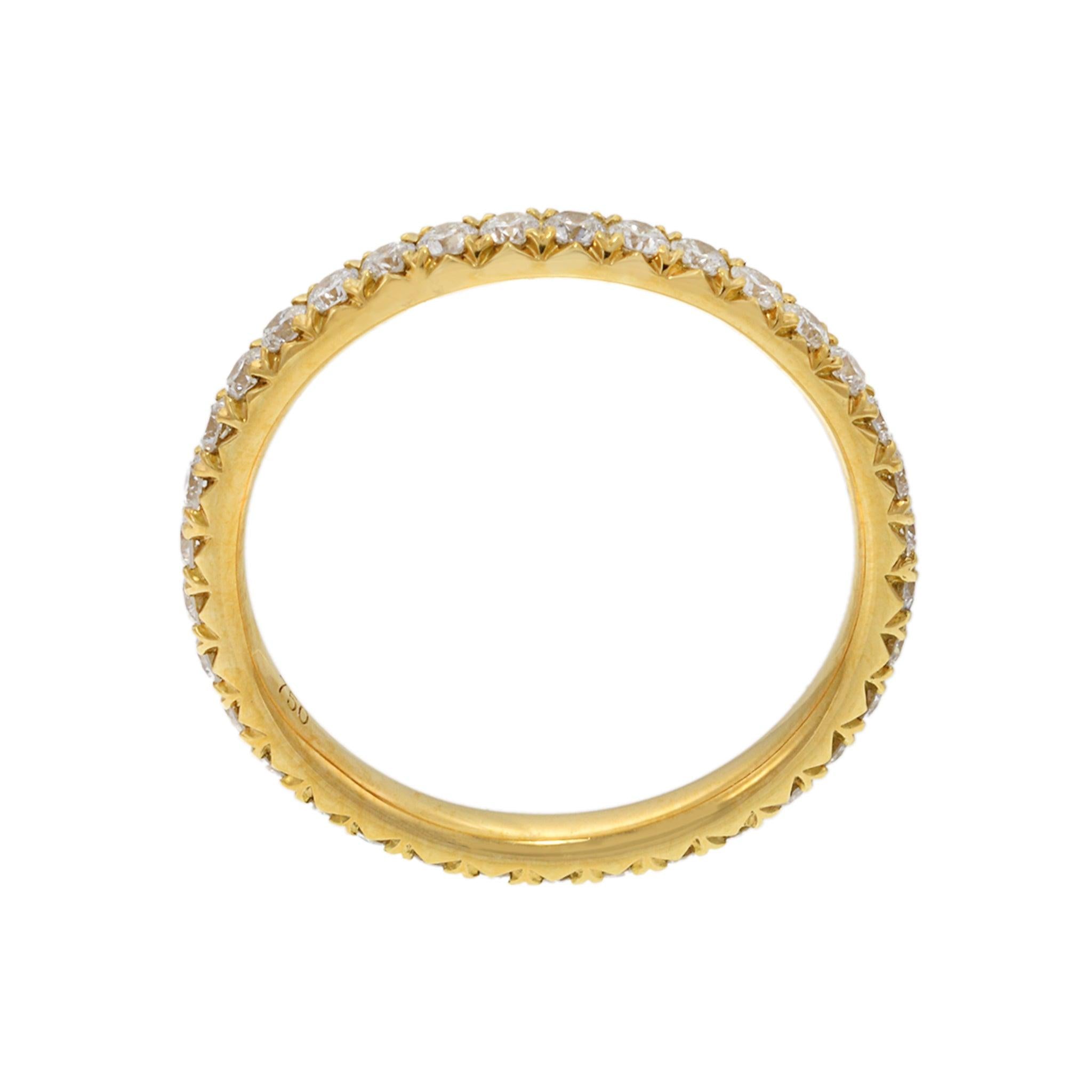 18KT Yellow Gold Eternity Band with Round Cut Diamonds