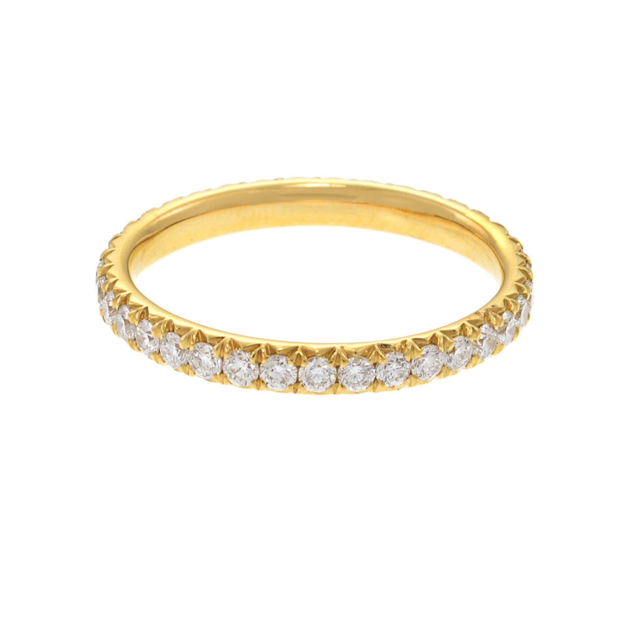18KT Yellow Gold Eternity Band with Round Cut Diamonds