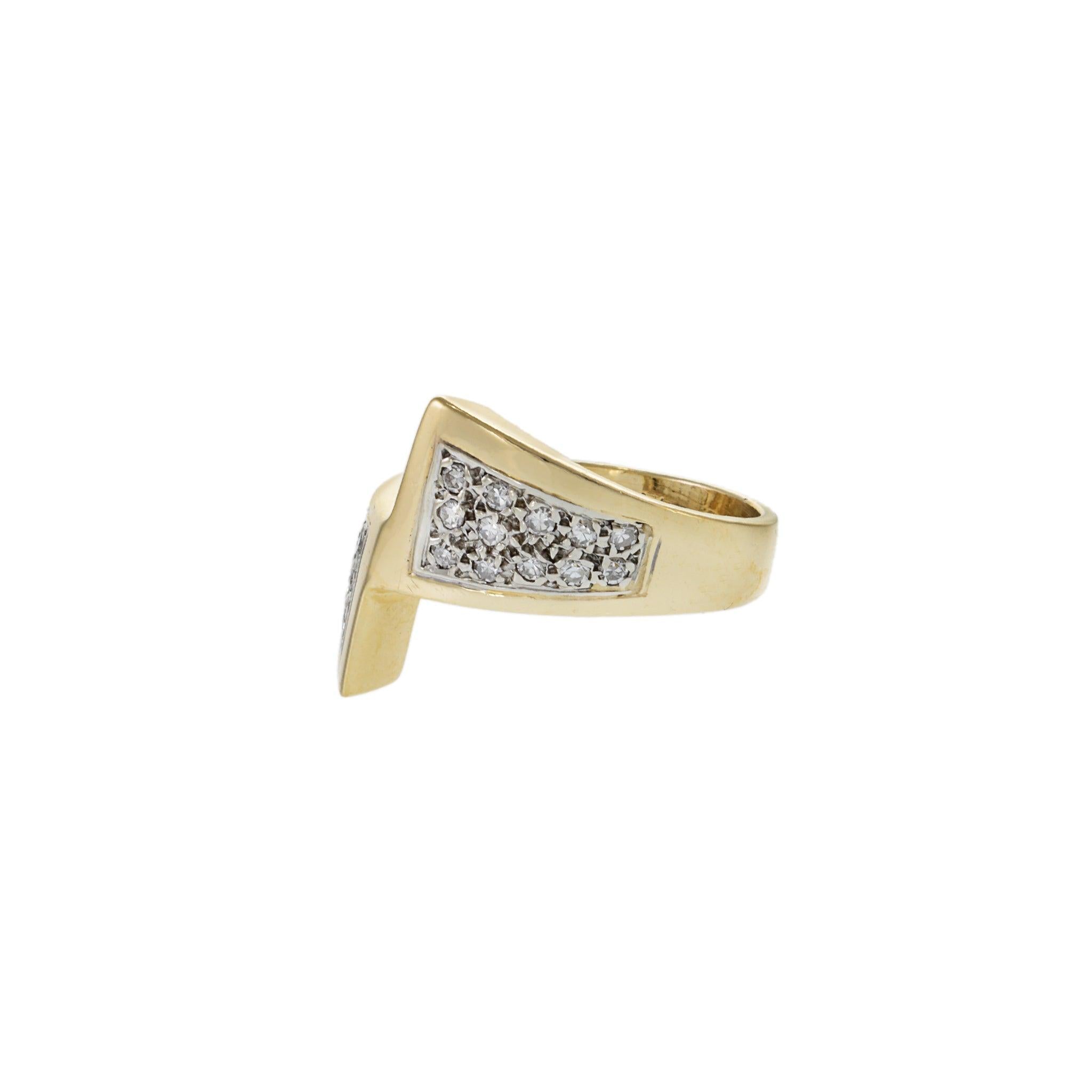 Vintage 14KT Yellow Gold Diamond Wrap Ring