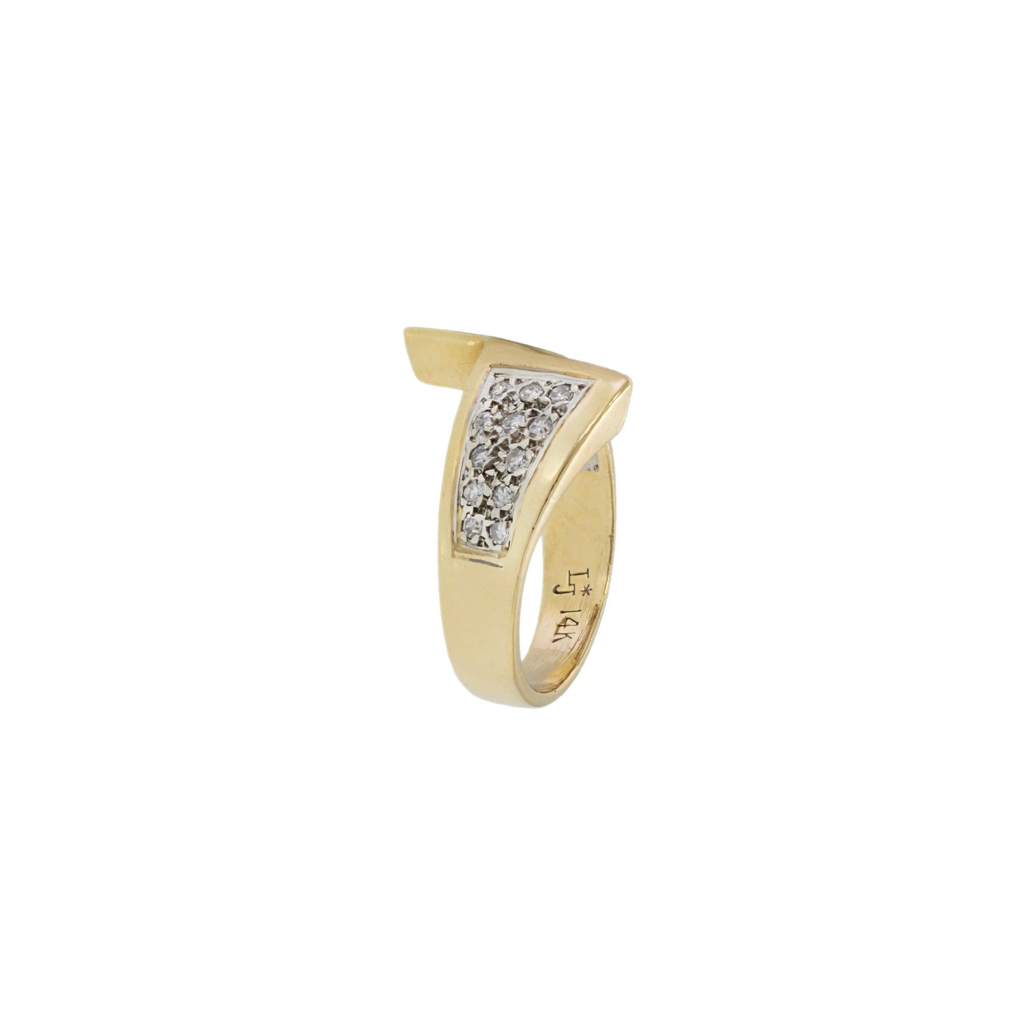 Vintage 14KT Yellow Gold Diamond Wrap Ring