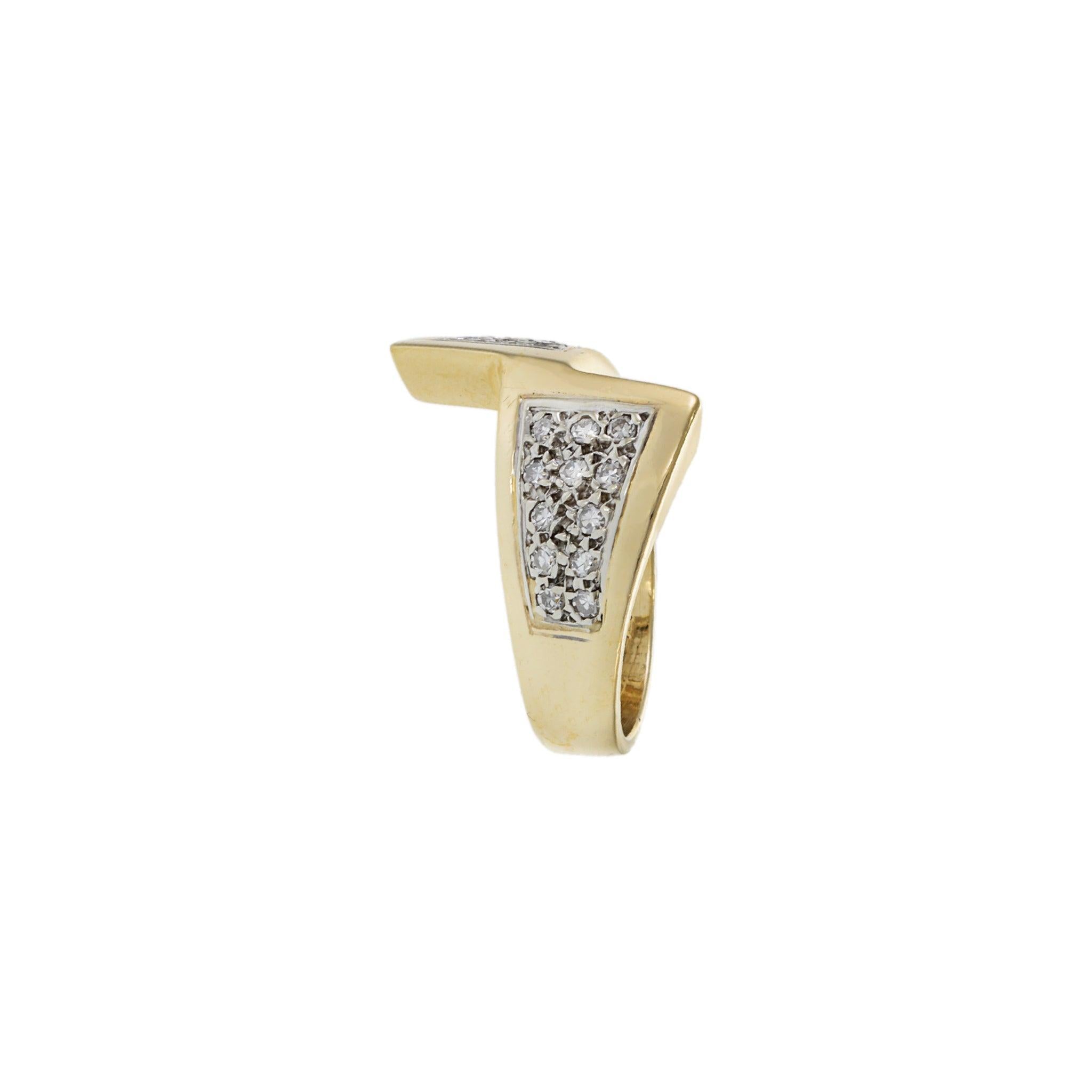 Vintage 14KT Yellow Gold Diamond Wrap Ring