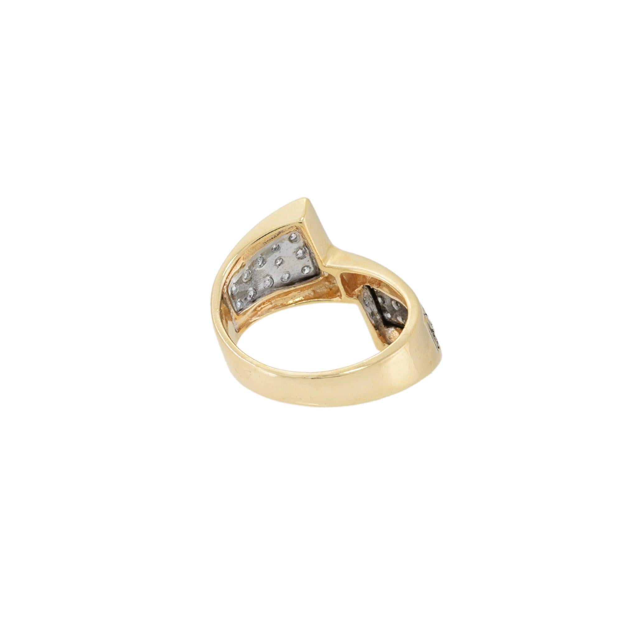 Vintage 14KT Yellow Gold Diamond Wrap Ring