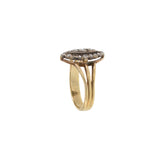 Antique Victorian 14KT Gold & Silver Marquise Rose Cut Diamond Ring