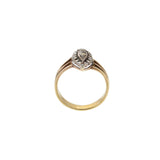 Antique Victorian 14KT Gold & Silver Marquise Rose Cut Diamond Ring