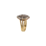 Antique Victorian 14KT Gold & Silver Marquise Rose Cut Diamond Ring