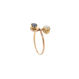 Victorian Era 10KT Yellow Gold Diamond and Sapphire Two-Stone Ring