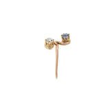 Victorian Era 10KT Yellow Gold Diamond and Sapphire Two-Stone Ring