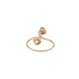 Victorian Era 10KT Yellow Gold Diamond and Sapphire Two-Stone Ring