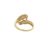 Estate 14KT Yellow Gold Swirl Diamond Ring