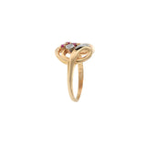 14K Rose Gold Art Nouveau Ruby & Diamond Ring