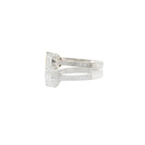 Platinum 1.52CT Asscher Cut Diamond Engagement Ring with Round Diamond Accents