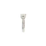 Platinum 1.52CT Asscher Cut Diamond Engagement Ring with Round Diamond Accents