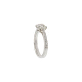 Platinum 1.52CT Asscher Cut Diamond Engagement Ring with Round Diamond Accents