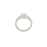 Platinum 1.52CT Asscher Cut Diamond Engagement Ring with Round Diamond Accents
