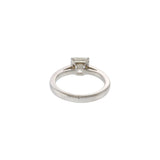 Platinum 1.52CT Asscher Cut Diamond Engagement Ring with Round Diamond Accents