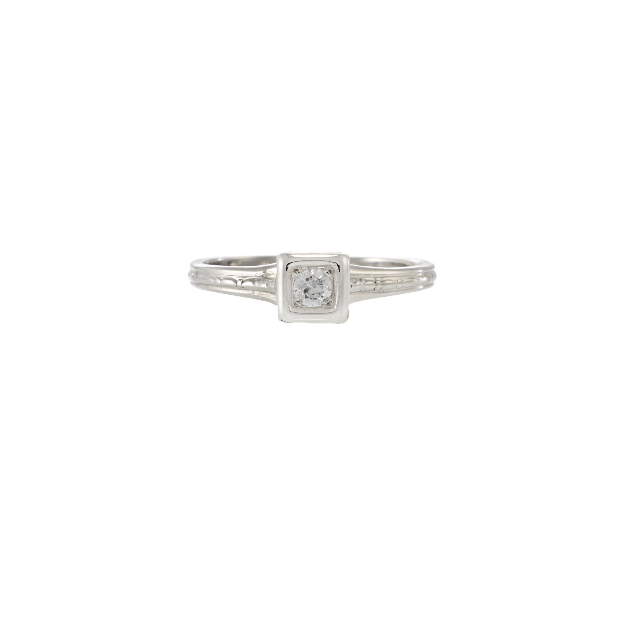 Edwardian Era 18KT Gold & Platinum Top Old European Cut Diamond Ring