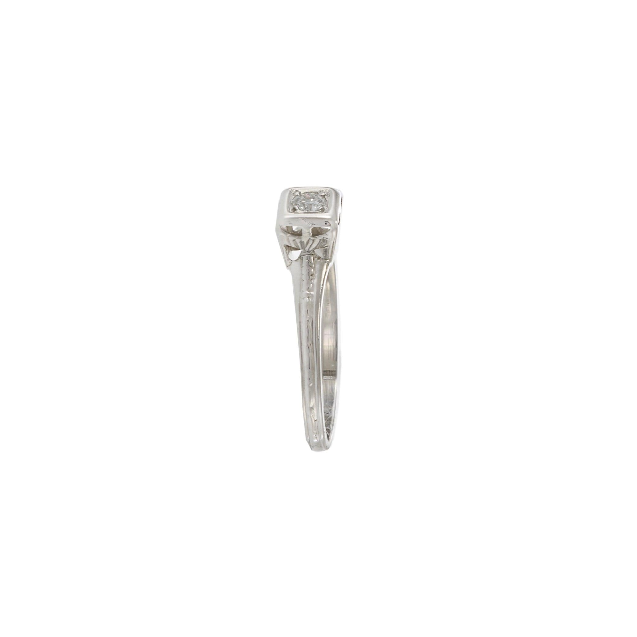 Edwardian Era 18KT Gold & Platinum Top Old European Cut Diamond Ring