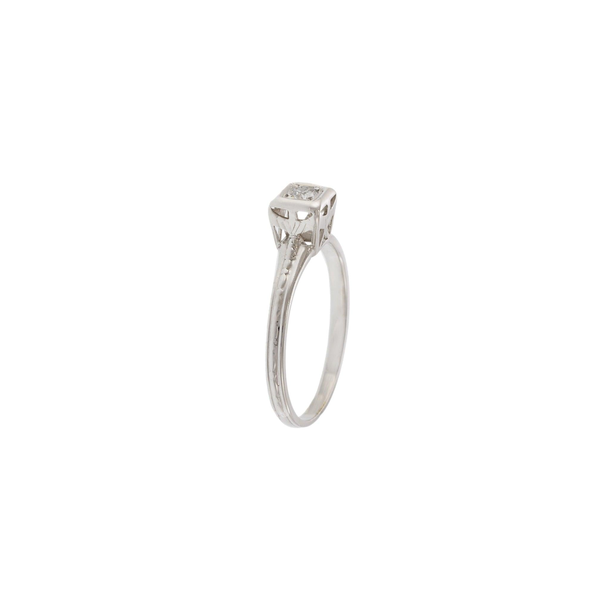 Edwardian Era 18KT Gold & Platinum Top Old European Cut Diamond Ring