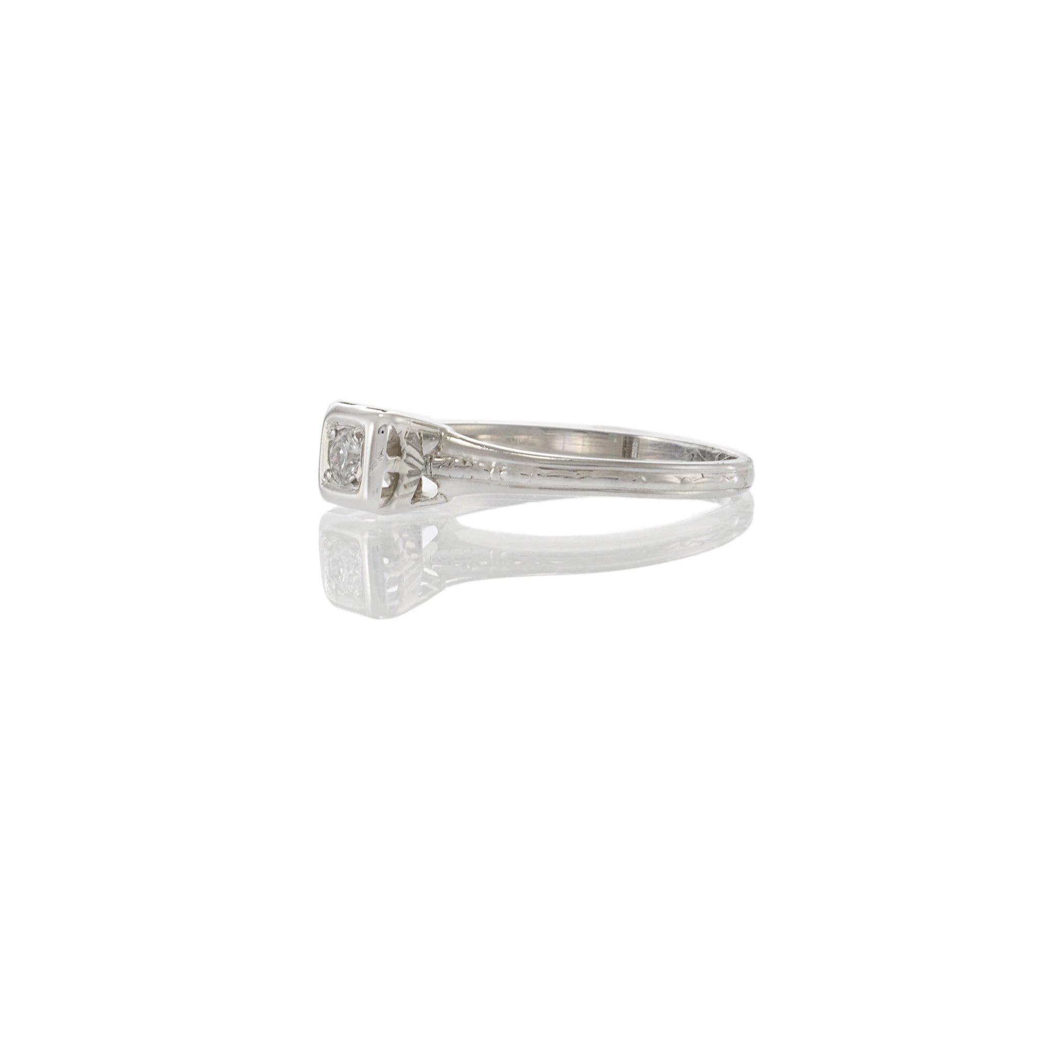 Edwardian Era 18KT Gold & Platinum Top Old European Cut Diamond Ring