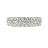 18KT White Gold Round Cut Diamond Wide Band