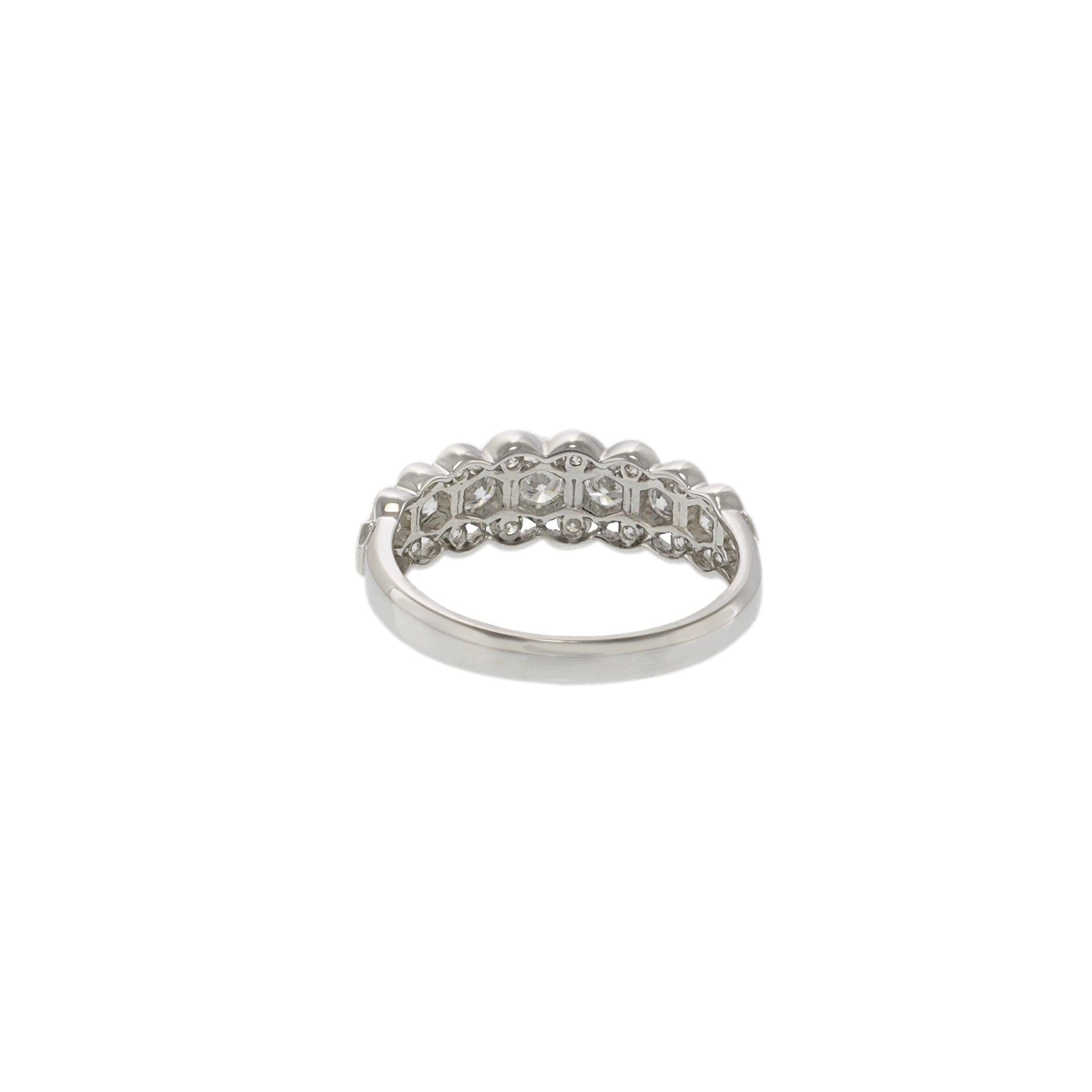 18KT White Gold 0.78CT Round Diamond Millgrain Band