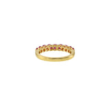 18KT Yellow Gold Round Ruby Band Ring