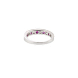 18KT White Gold Channel Set Diamond and Ruby Ring