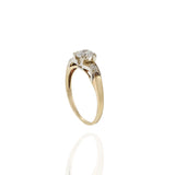 Art Deco 14KT Two-Tone Gold Old European Cut Three Stone Diamond Ring