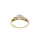 Art Deco 14KT Two-Tone Gold Old European Cut Three Stone Diamond Ring