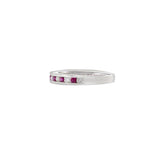18KT White Gold Diamond and Ruby Chanel Set Ring