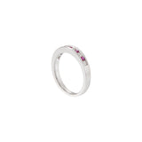 18KT White Gold Diamond and Ruby Chanel Set Ring