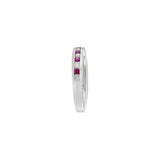 18KT White Gold Diamond and Ruby Chanel Set Ring