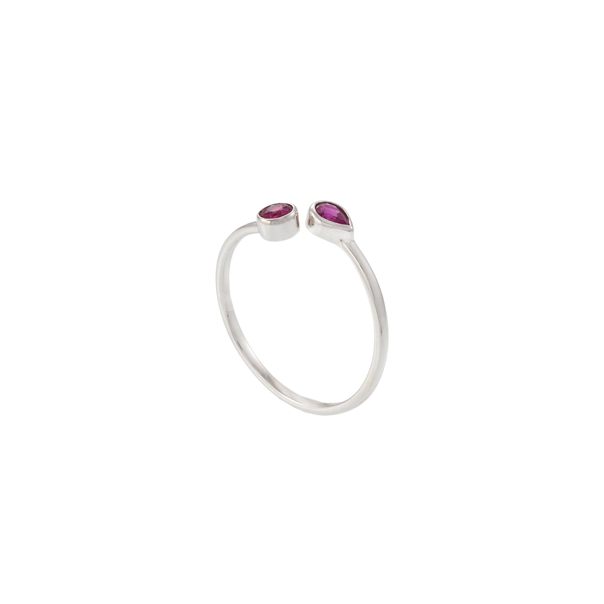 18KT White Gold Ruby Bypass Ring