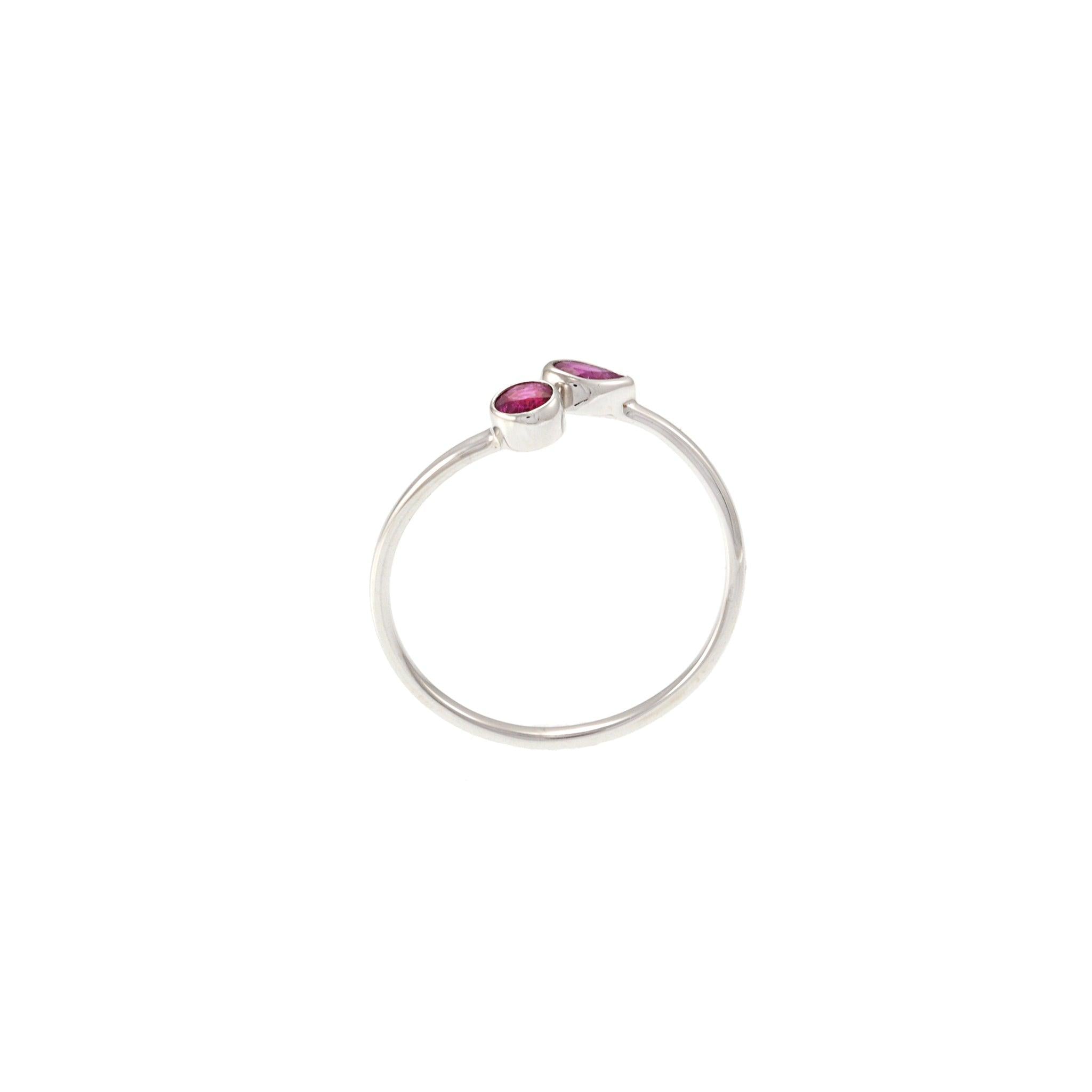 18KT White Gold Ruby Bypass Ring