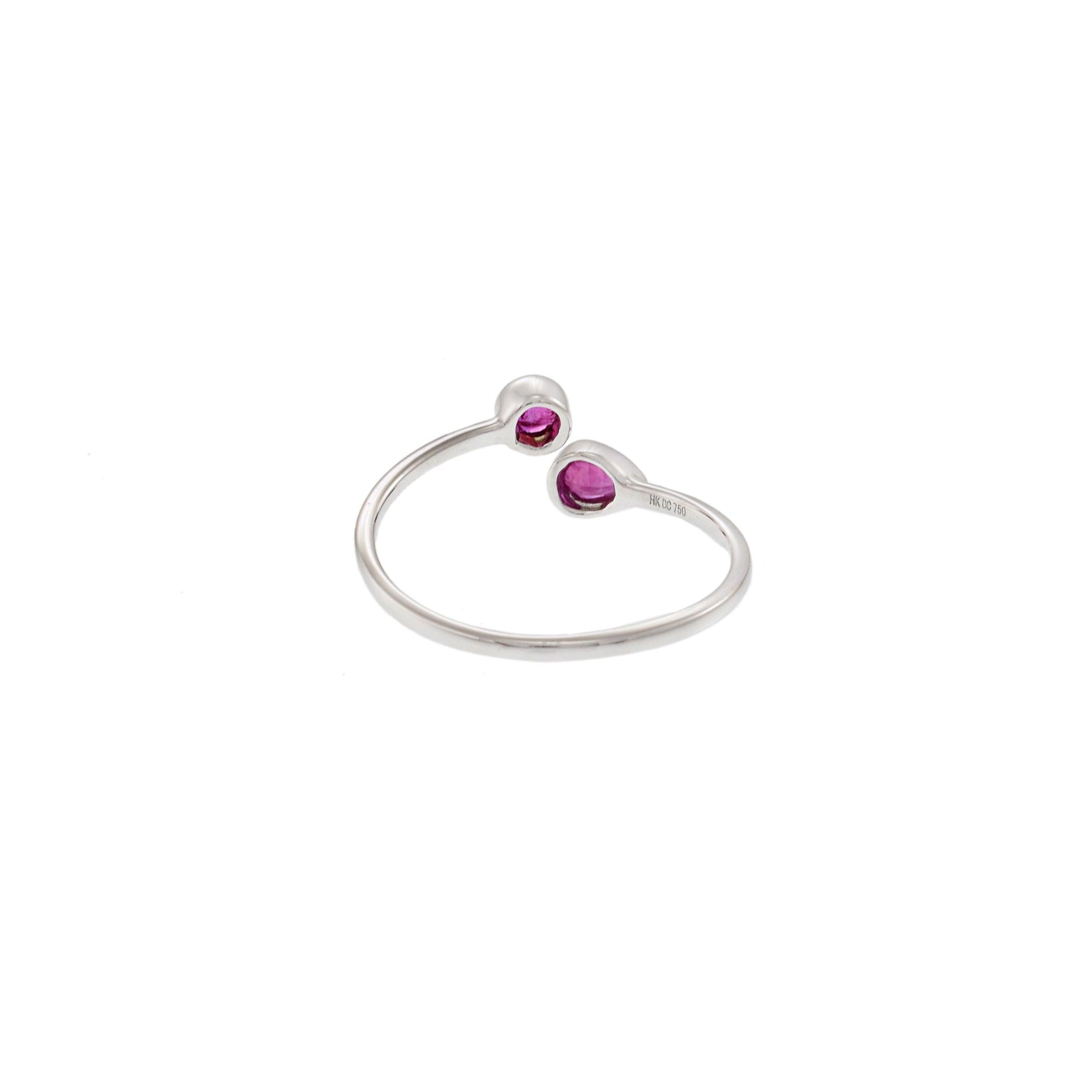 18KT White Gold Ruby Bypass Ring