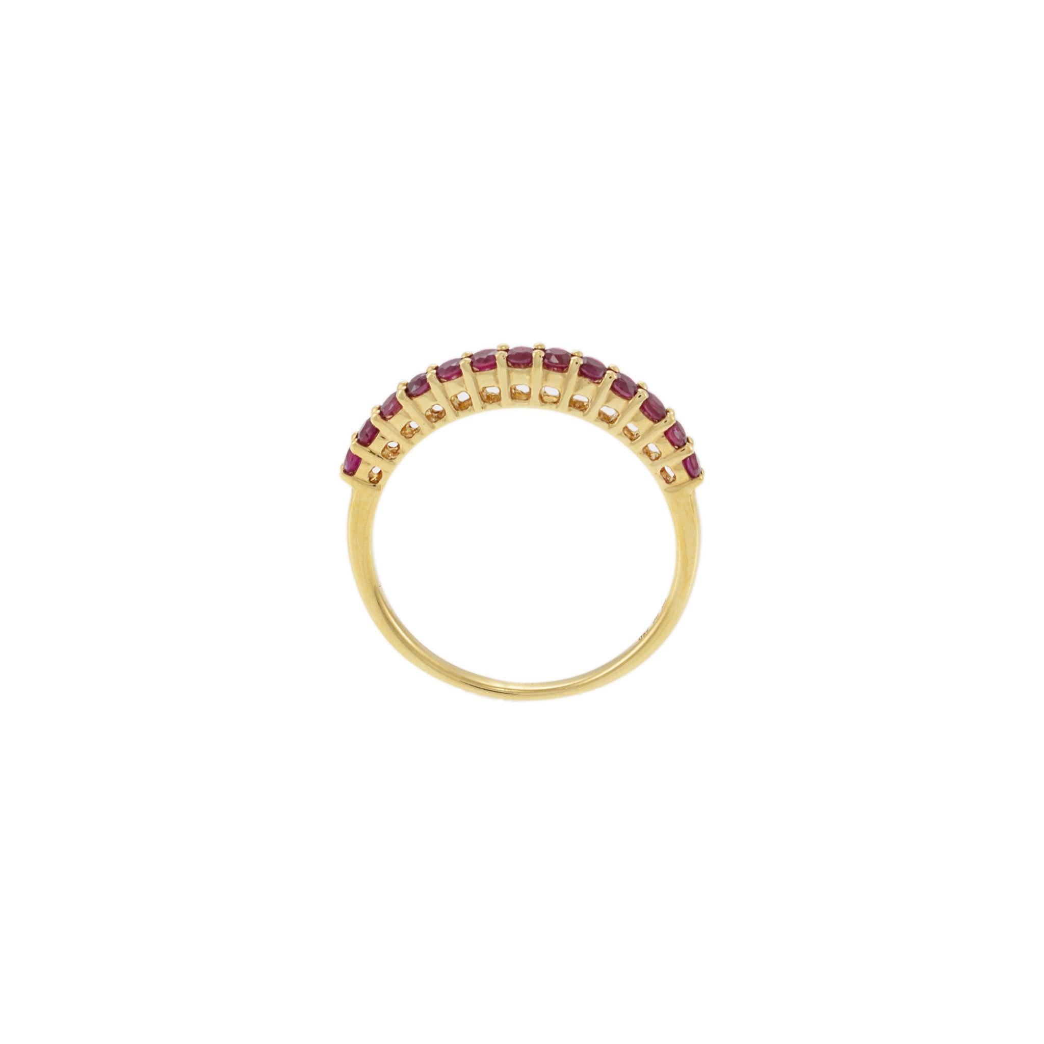 18K Yellow Gold Ruby Stackable Band