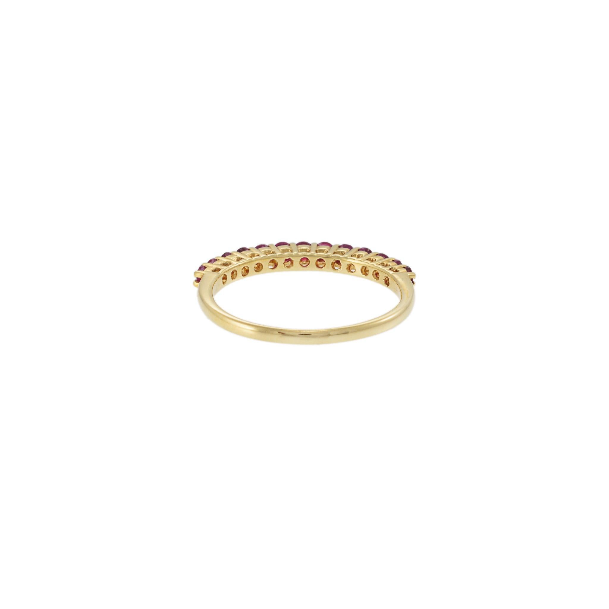 18K Yellow Gold Ruby Stackable Band