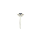 14KT White Gold Round Sapphire and Diamond Halo Ring