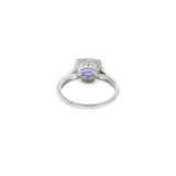 14KT White Gold Tanzanite and Diamond Halo Ring