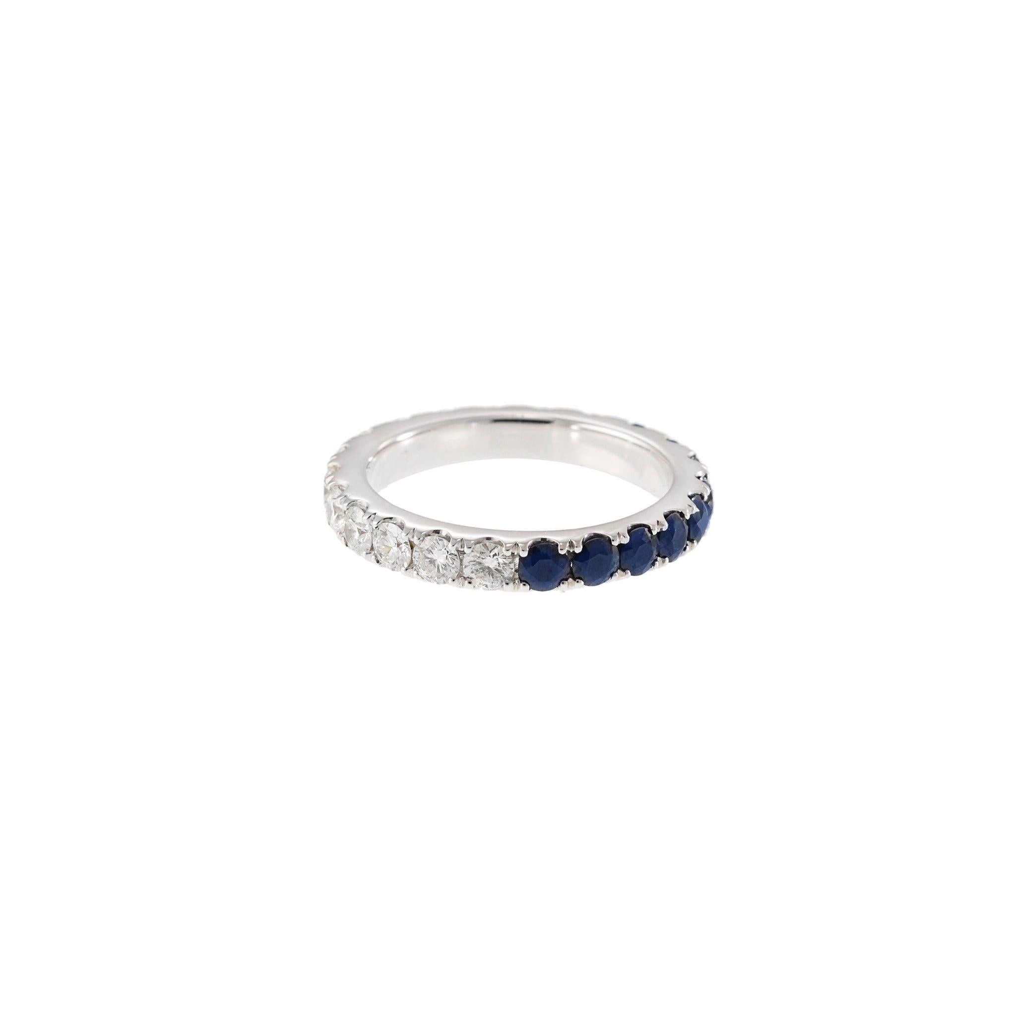 18KT White Gold Sapphire and Diamond Eternity Band