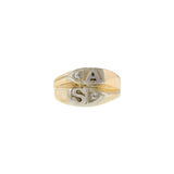 Vintage 14KT Yellow Gold A/S Initial Ring with Diamonds