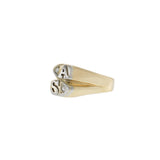 Vintage 14KT Yellow Gold A/S Initial Ring with Diamonds