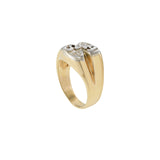Vintage 14KT Yellow Gold A/S Initial Ring with Diamonds