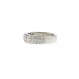 Platinum Three Row Half Way Pavé Diamond Band