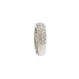 Platinum Three Row Half Way Pavé Diamond Band