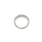 Platinum Three Row Half Way Pavé Diamond Band