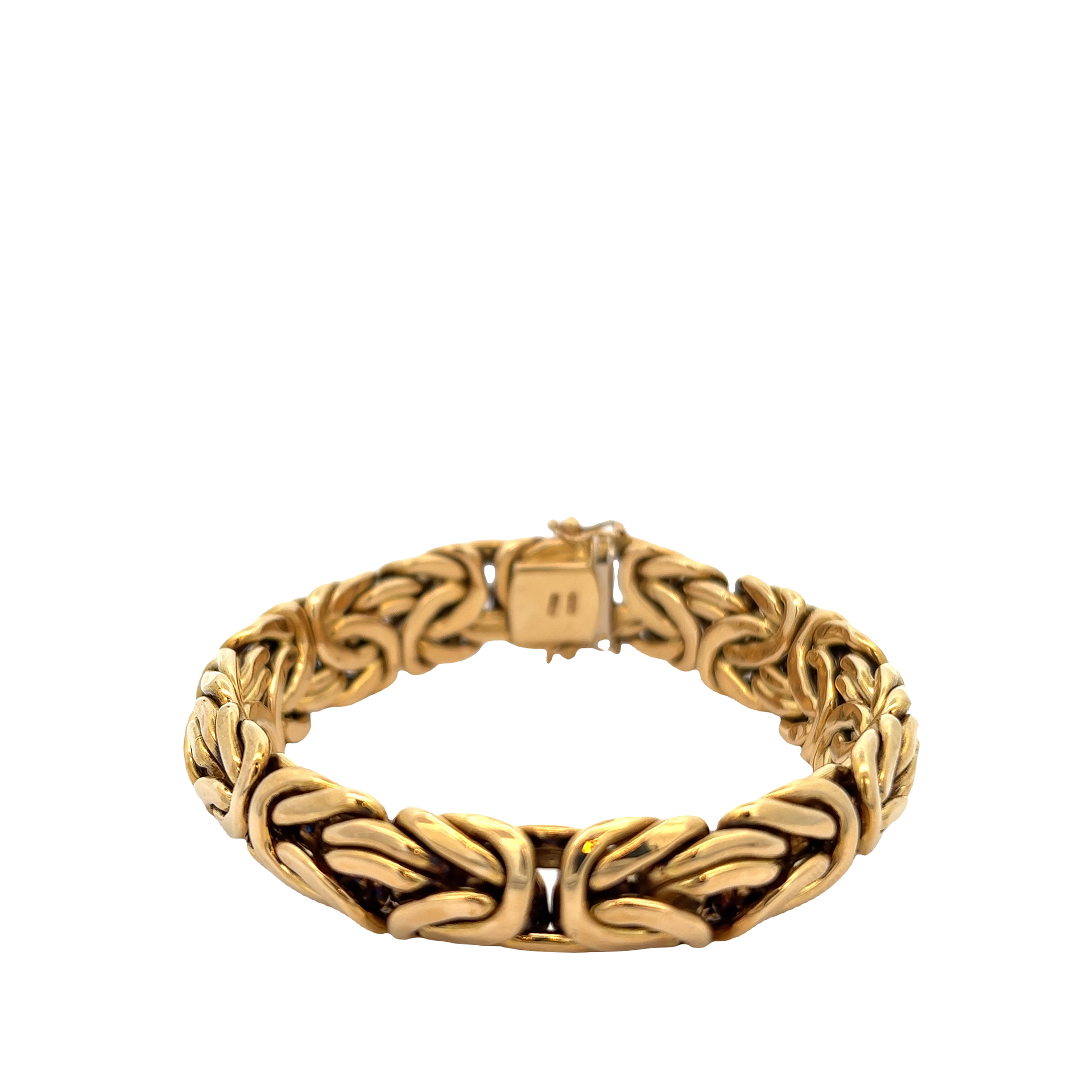 Vintage 1970s Italian Made 14KT Yellow Gold Byzantine Link Bracelet