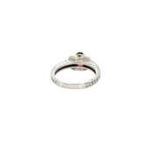 14KT White Gold Pink Tourmaline And Diamond Ring