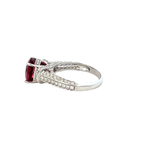 18KT White Gold Pink Tourmaline And Diamond Ring