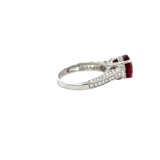 18KT White Gold Pink Tourmaline And Diamond Ring